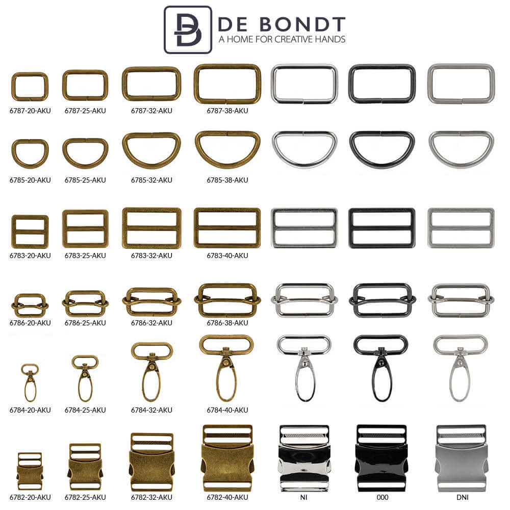 Clip buckle metal 25mm 5pcs De Bondt