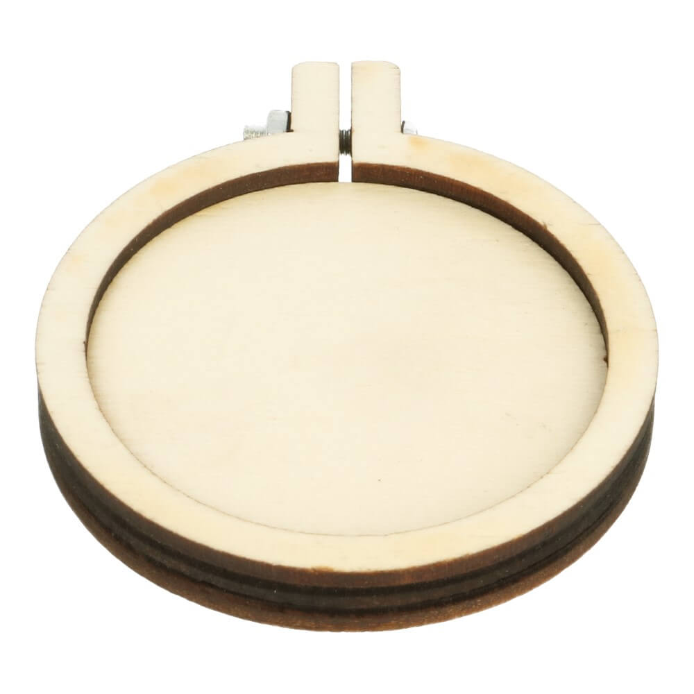 Wooden embroidery hoop round 6cm 10pcs De Bondt