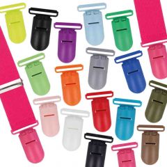 Suspender clips colored 25mm - 20pcs