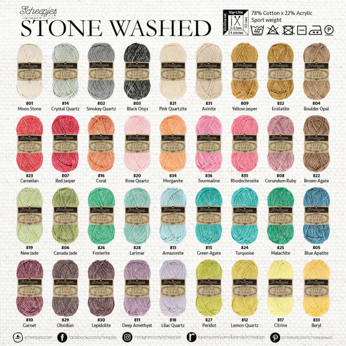 Scheepjes Stone Washed assortment 5x50g 36 colours 1pc | De Bondt