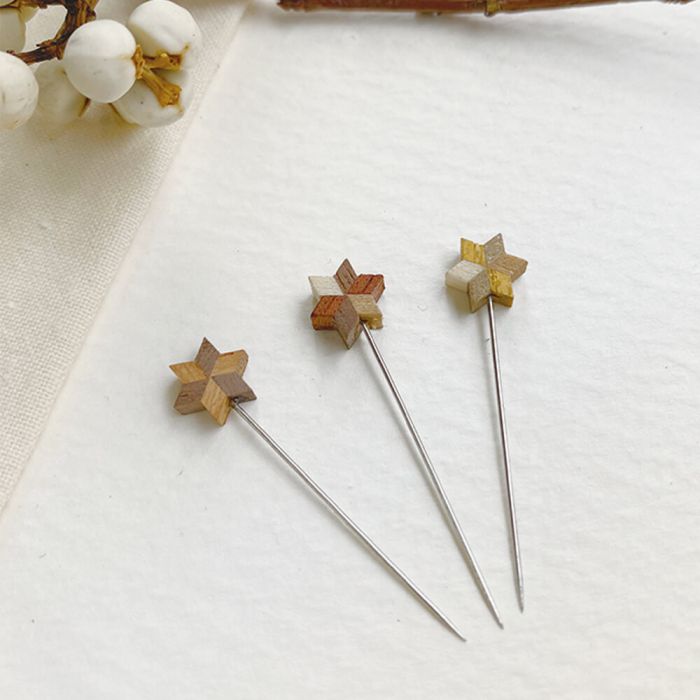 Cohana Sewing pins with star 0.50x35mm winter gold - 1x3pcs
