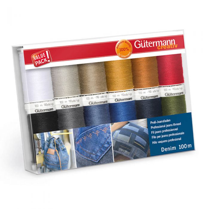 Gutermann denim 100 M No.50 Polyester Thread POUR MAIN ET MACHINE-couleur 9455