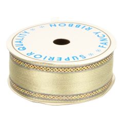 Ribbon w. double row of sequins 35mm  -  9m