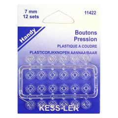 Transparent Snap fasteners/press fasteners 7mm - 5pcs