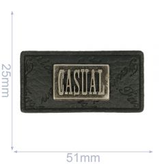 Label casual 51x25mm black - 5pcs