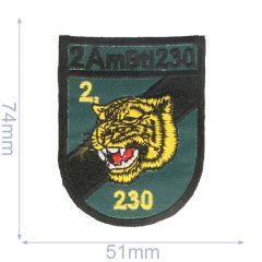 Iron-on patches tiger 51x74mm black-green - 5pcs