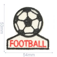 Iron-on patches football 54x53mm white-black - 5pcs