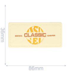 Label best classic wear 86x36mm ecru - 5pcs
