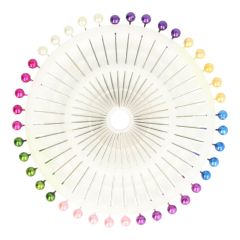 Rosette pins coloured pearl-head 0.64x36mm - 36x40pcs