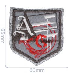 Iron-on patches China in shield - 5pcs