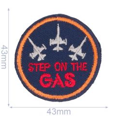 Iron-on patches Step on the gas blue - 5pcs