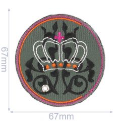 Iron-on patches Crown in circle - 5pcs