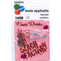 Iron-on patches Beach Factory pink-red - 5pcs