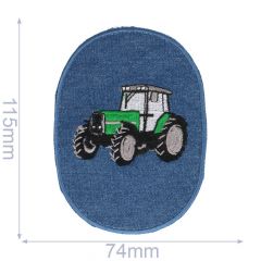 Iron-on patches Tractor green jeans - 5pcs