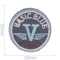 Iron-on patches BASIC BLUE in circle - 5pcs