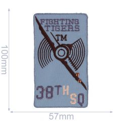 Iron-on patches Fighting Tigers light grey - 5pcs