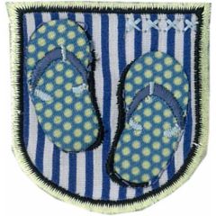 Iron-on patches Flip flops on shield - 5pcs
