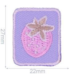 Iron-on patches Strawberry in square - 5pcs