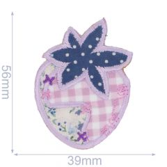 Patch Strawberry with flowers 39x56mm - 5pcs