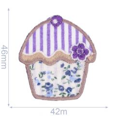Iron-on patches Muffin with flowers - 5pcs