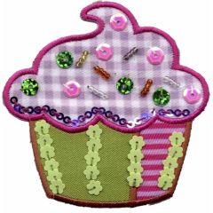Iron-on patch cupcake - 5pcs