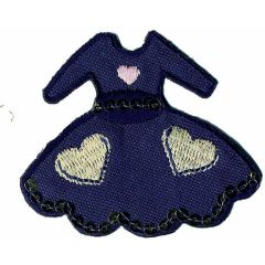 Iron-on patches Dress jeans with hearts - 5pcs
