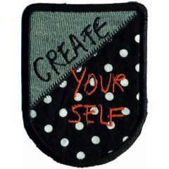 Iron-on patches Shield Create Yourself grey black - 5pcs