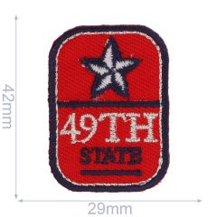 Iron-on patches Button 49th State red - 5pcs