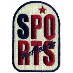 Iron-on patches Sports red letters - 5pcs