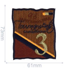 Iron-on patches brown '93 - 5pcs