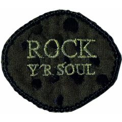 Iron-on patches Button Rock y'r Soul dark grey - 5pcs