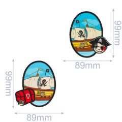 Iron-on knee patches Ship Treasure chest pirate - 5 sets