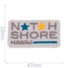 Iron-on patches North Shore Hawaii turquoise - 5pcs