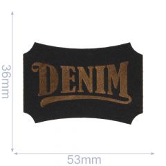 Iron-on patches Denim leather lasered  - 5pcs