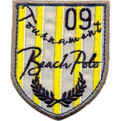 Iron-on patches Beach polo 09 yellow white stripes - 5pcs