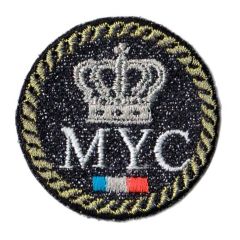 Iron-on patches MYC with Crown and golden cord - 5pcs