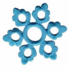 Iron-on patches Snow flake large blue - 5pcs