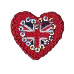 Iron-on patches heart Londen small - 5pcs