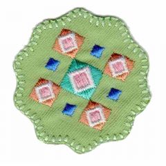 Iron-on patches flower aztec green - 5pcs