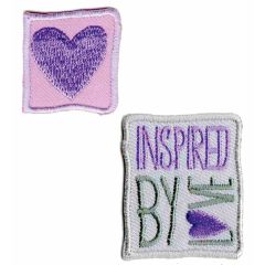 Iron-on patches heart - Inspired by Love set 2 pcs - 5 sets