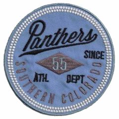 Iron-on patches Panthers round blue - 5pcs