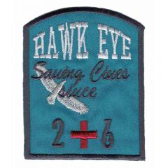 Iron-on patches Hawk Eye square blue - 5pcs