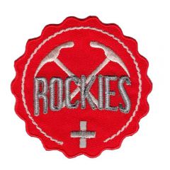 Iron-on patches Button Rockies red - 5pcs