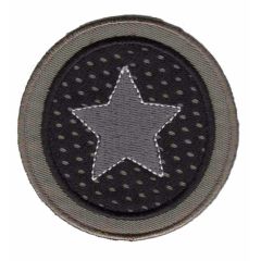 Iron-on patches shield 25 lurex grey- 5pcs