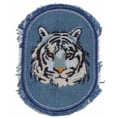 Iron-on patches Jeans with tiger head - 5pcs