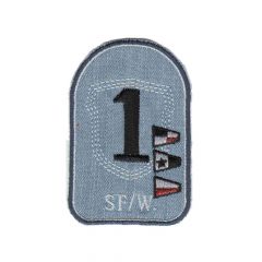 Iron-on patches Number 1 on light jeans - 5pcs