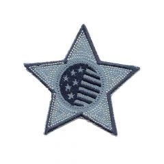 Iron-on patches star on light jeans with blue - 5pcs