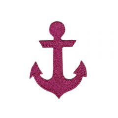 Iron-on patches anchor glitter pink - 5pcs
