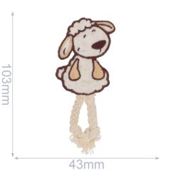 HKM Iron-on patch sheep with rope-legs 43x103mm - 5pcs