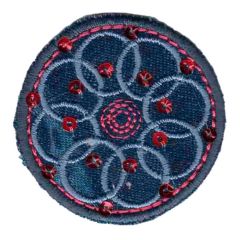 Iron-on patch flower circles - 5pcs